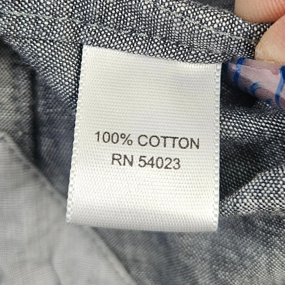 Men's Banana Republic Gray Cotton Long Sleeve Button Down Shirt L‎ Preppy Office